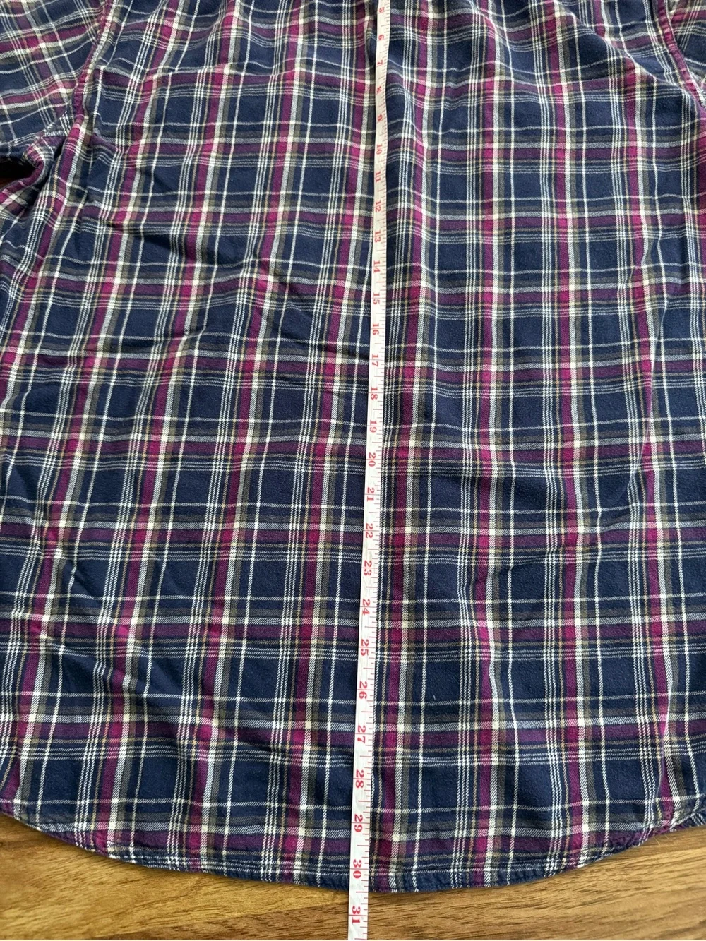 Sonoma Navy and Burgundy Plaid Button-Down Shirt